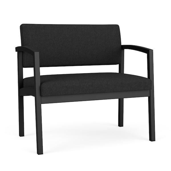 Lesro Lenox Steel Chair, Black Seat, Black Back, 33 W 24.5 L 32 H, Linette Vinyl Seat LS1401 - main